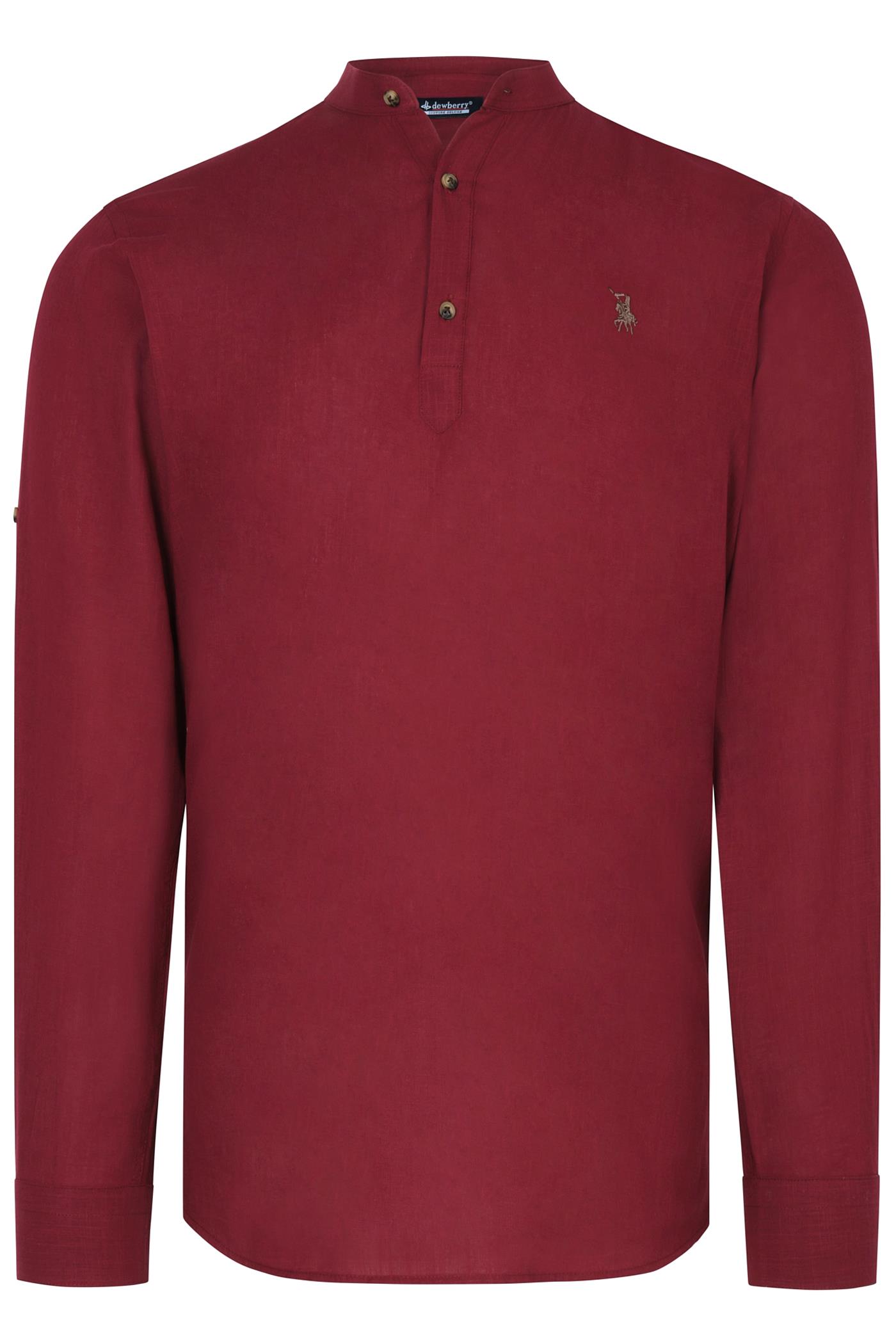 G983 DEWBERRY HAKİM YAKA ERKEK GÖMLEK-BORDO