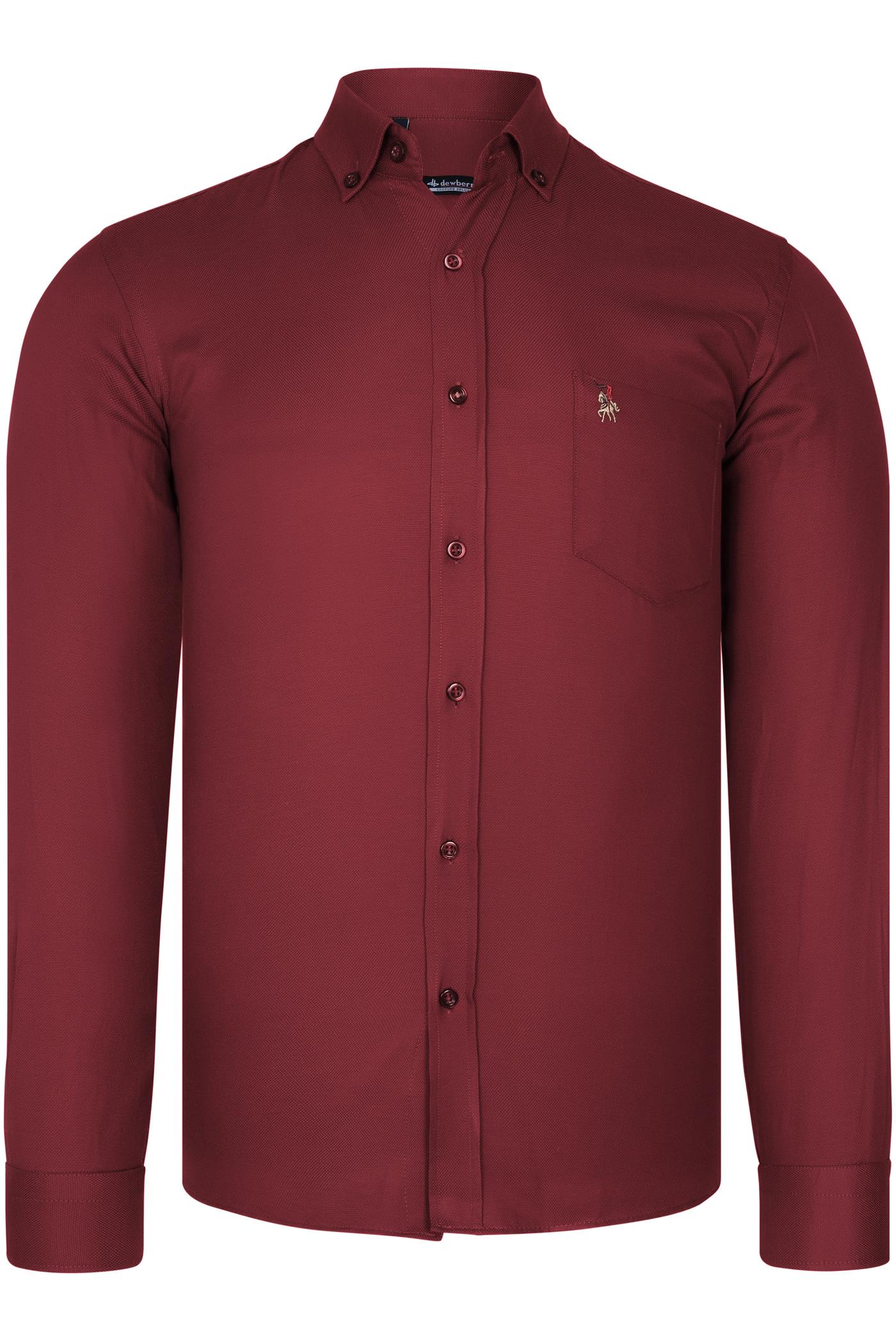 G985 DEWBERRY ERKEK GÖMLEK-BORDO