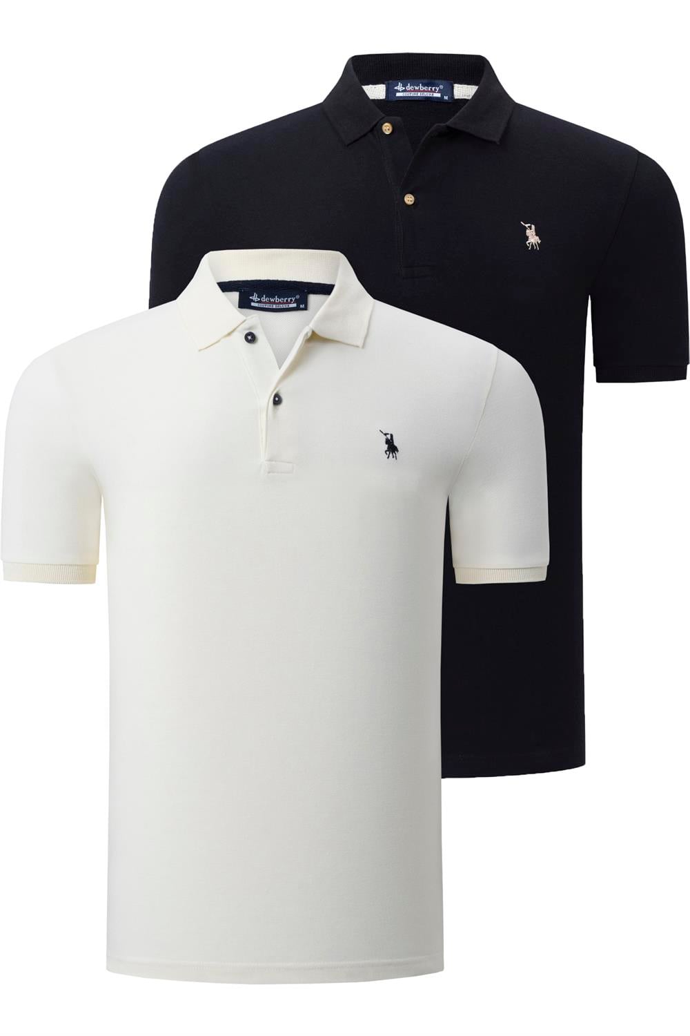 İKİLİ SET T8561 DEWBERRY ERKEK TSHIRT-SİYAH-KEMİK