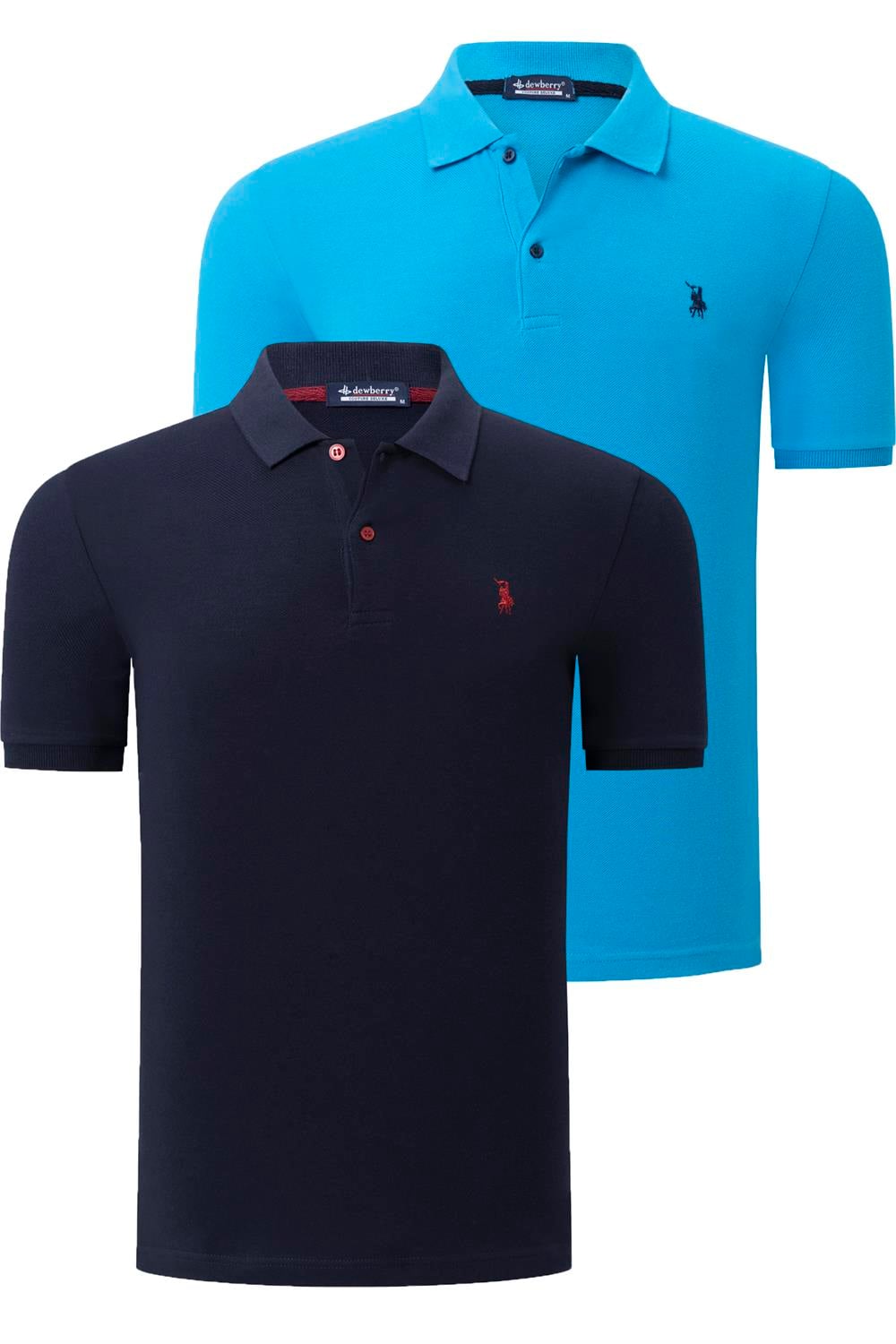 İKİLİ SET T8561 DEWBERRY ERKEK TSHIRT-LACİVERT-MAVİ