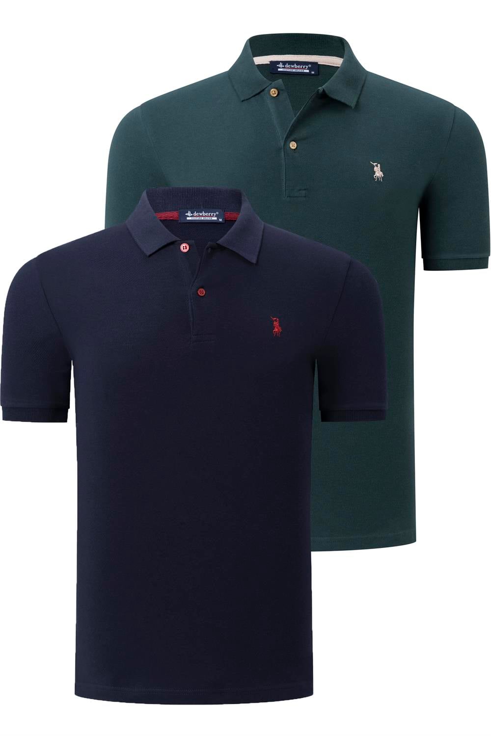 İKİLİ SET T8561 DEWBERRY ERKEK TSHIRT-LACİVERT-HAKİ
