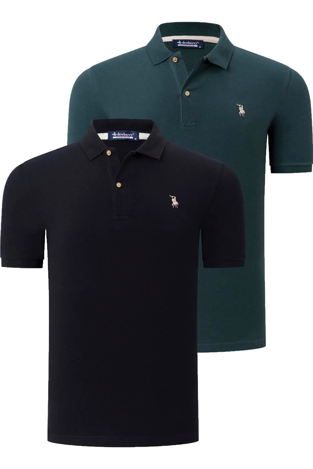 İKİLİ SET T8561 DEWBERRY ERKEK TSHIRT-SİYAH-HAKİ