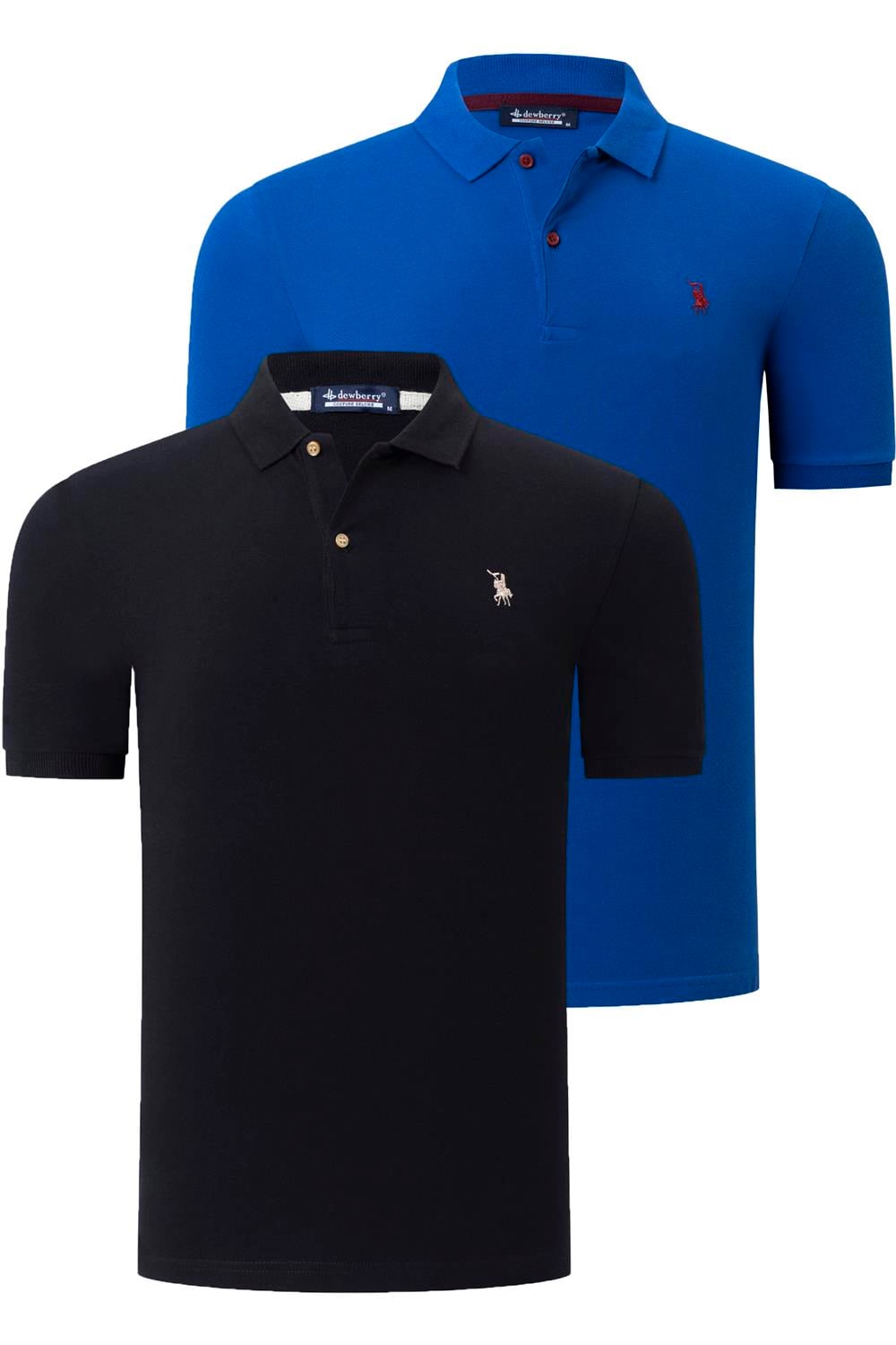 İKİLİ SET T8561 DEWBERRY ERKEK TSHIRT-SİYAH-SAKS