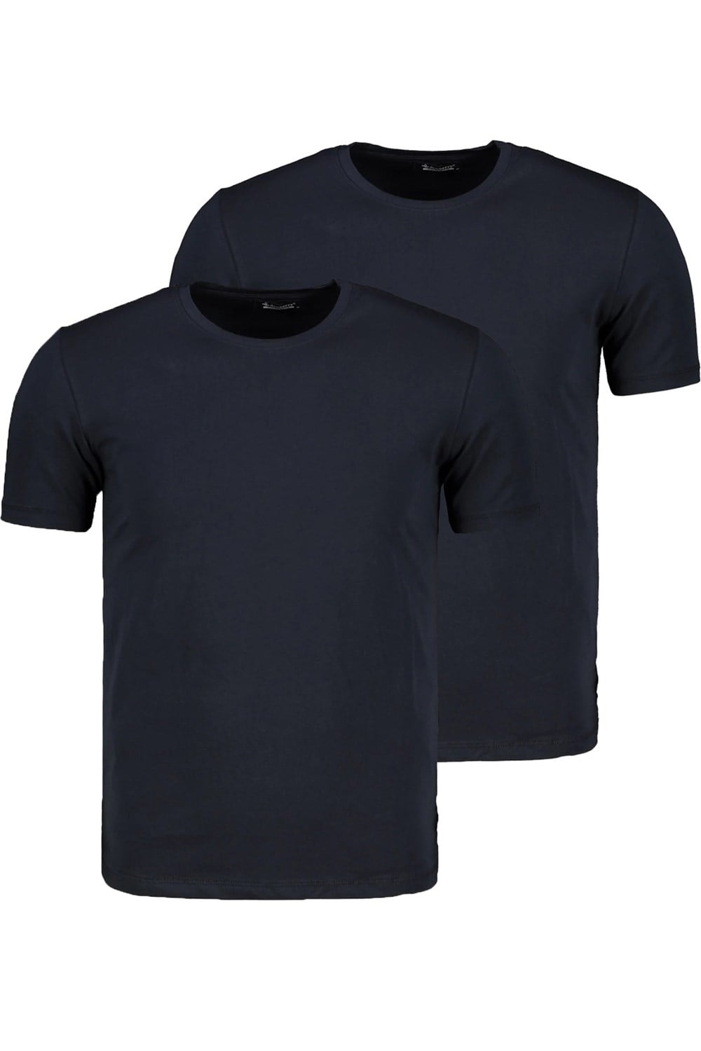 İKİLİ SET T8569 DEWBERRY BİSİKLET YAKA ERKEK T-SHIRT-KOYU LACİVERT - KOYU LACİVERT