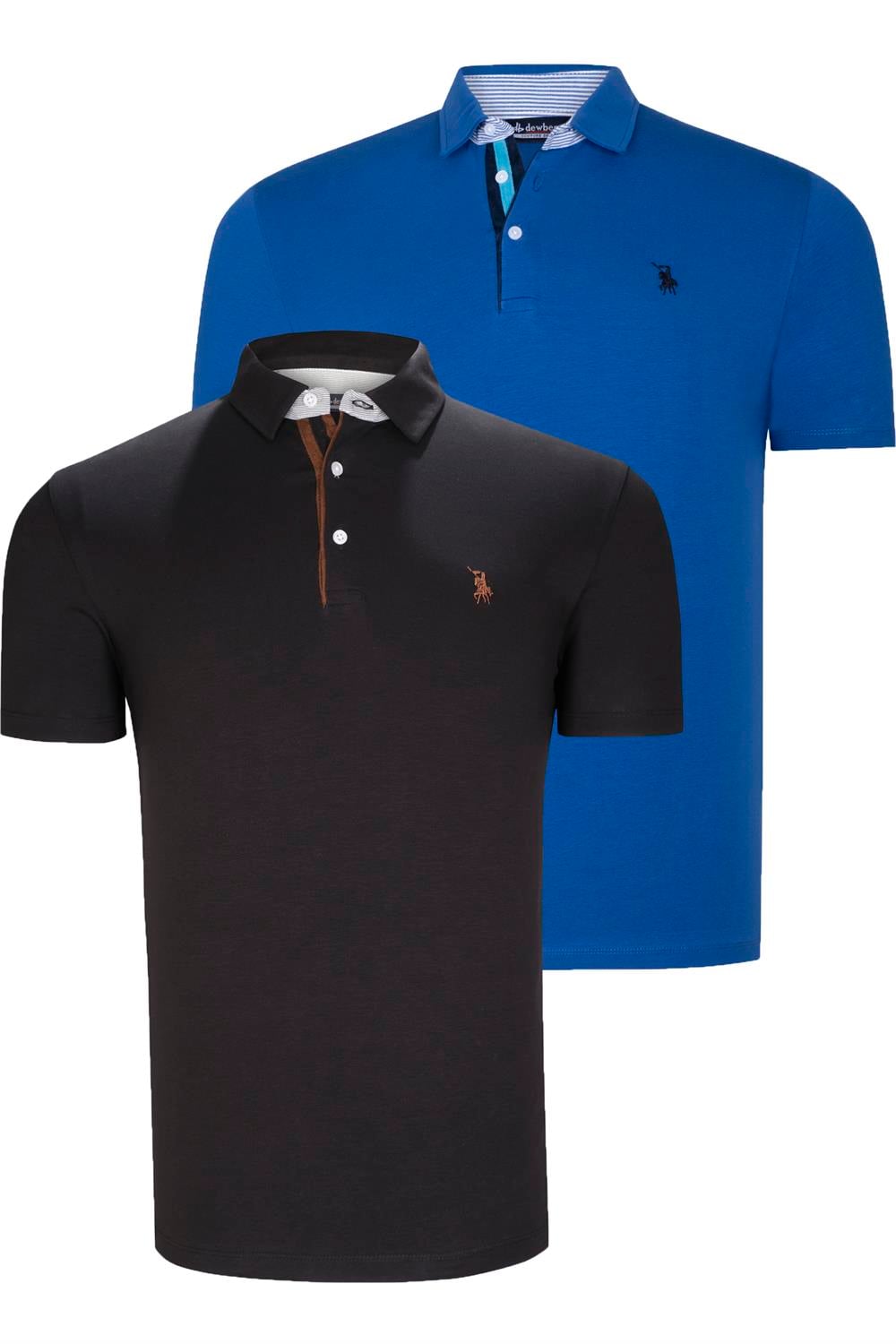 İKİLİ SET T8582 DEWBERRY ERKEK T-SHIRT-SİYAH-SAKS