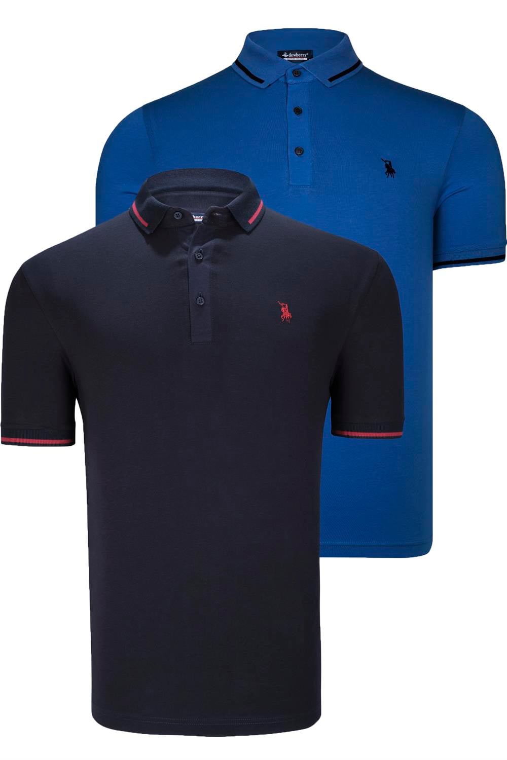 İKİLİ SET T8586 DEWBERRY ERKEK T-SHIRT-SAKS-LACİVERT