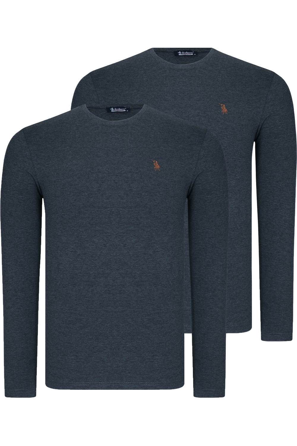 İKİLİ SET T8588 DEWBERRY YUVARLAK YAKA ERKEK SWEATSHIRT-ANTRASİT-ANTRASİT