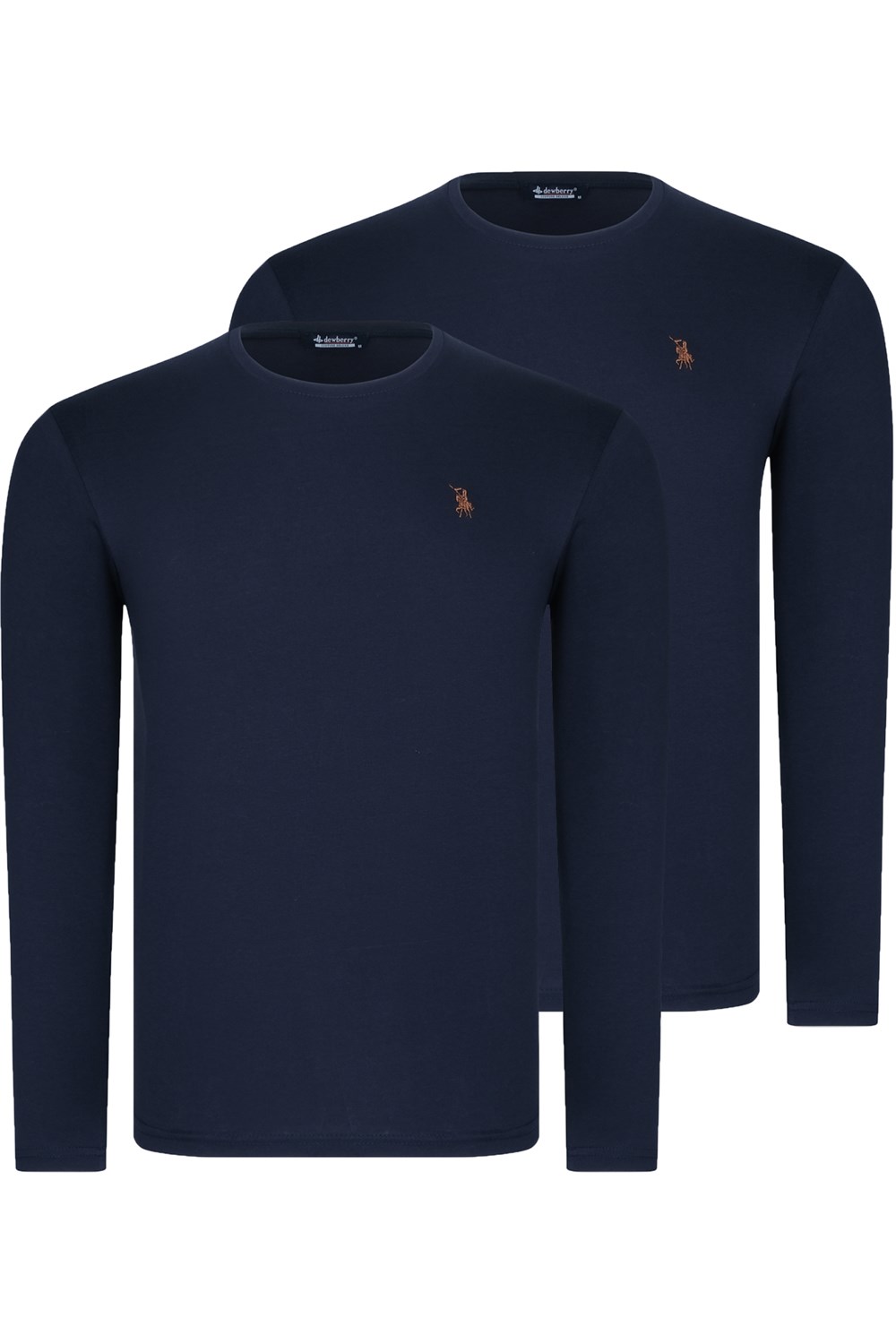 İKİLİ SET T8588 DEWBERRY YUVARLAK YAKA ERKEK SWEATSHIRT-LACİVERT-LACİVERT