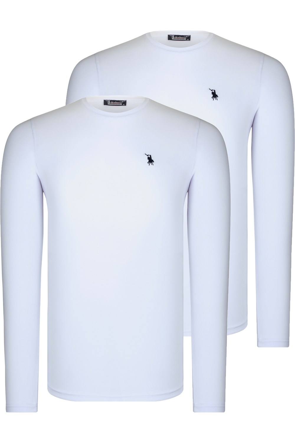 İKİLİ SET T8588 DEWBERRY YUVARLAK YAKA ERKEK SWEATSHIRT-BEYAZ-BEYAZ