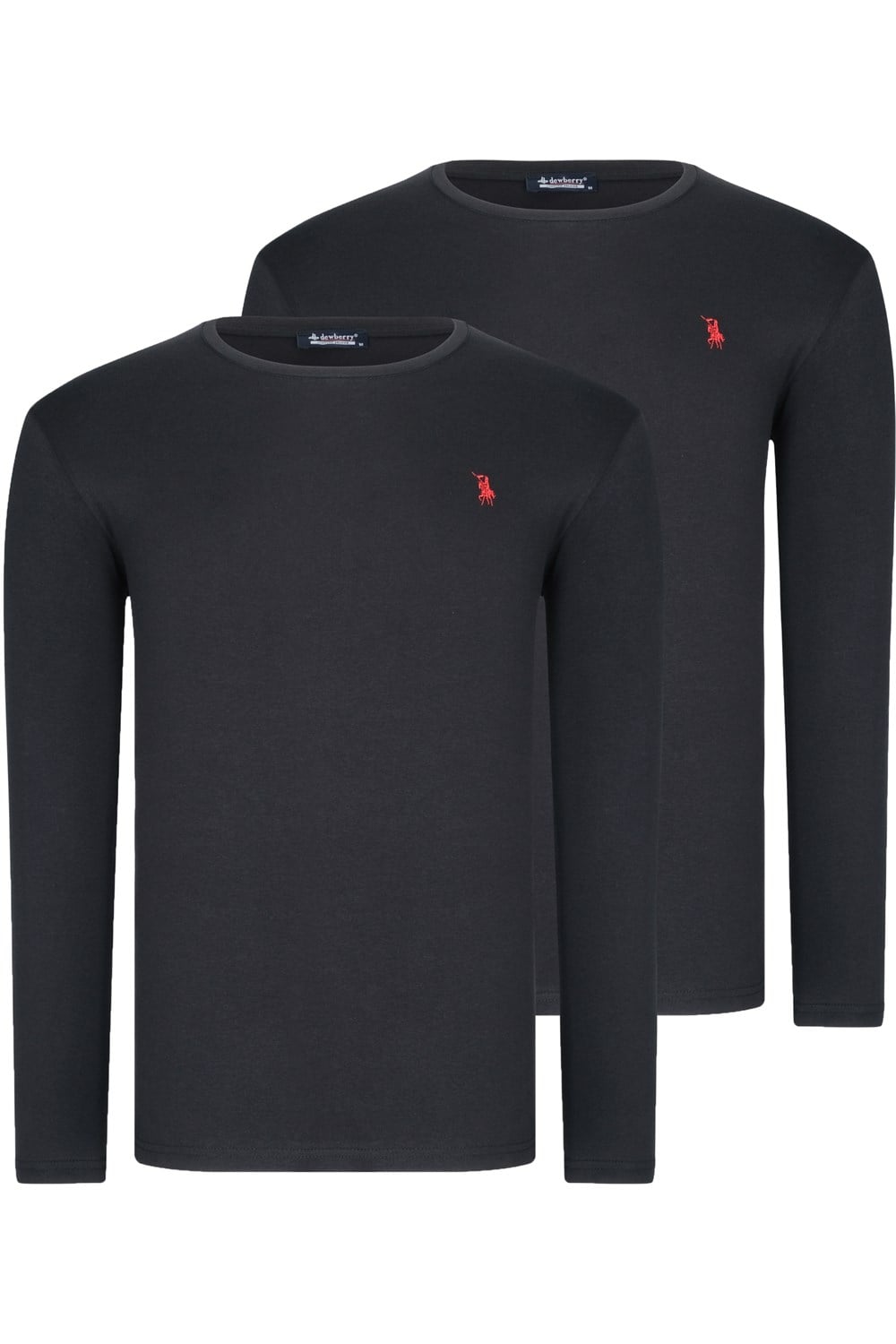 İKİLİ SET T8588 DEWBERRY YUVARLAK YAKA ERKEK SWEATSHIRT-SİYAH-SİYAH
