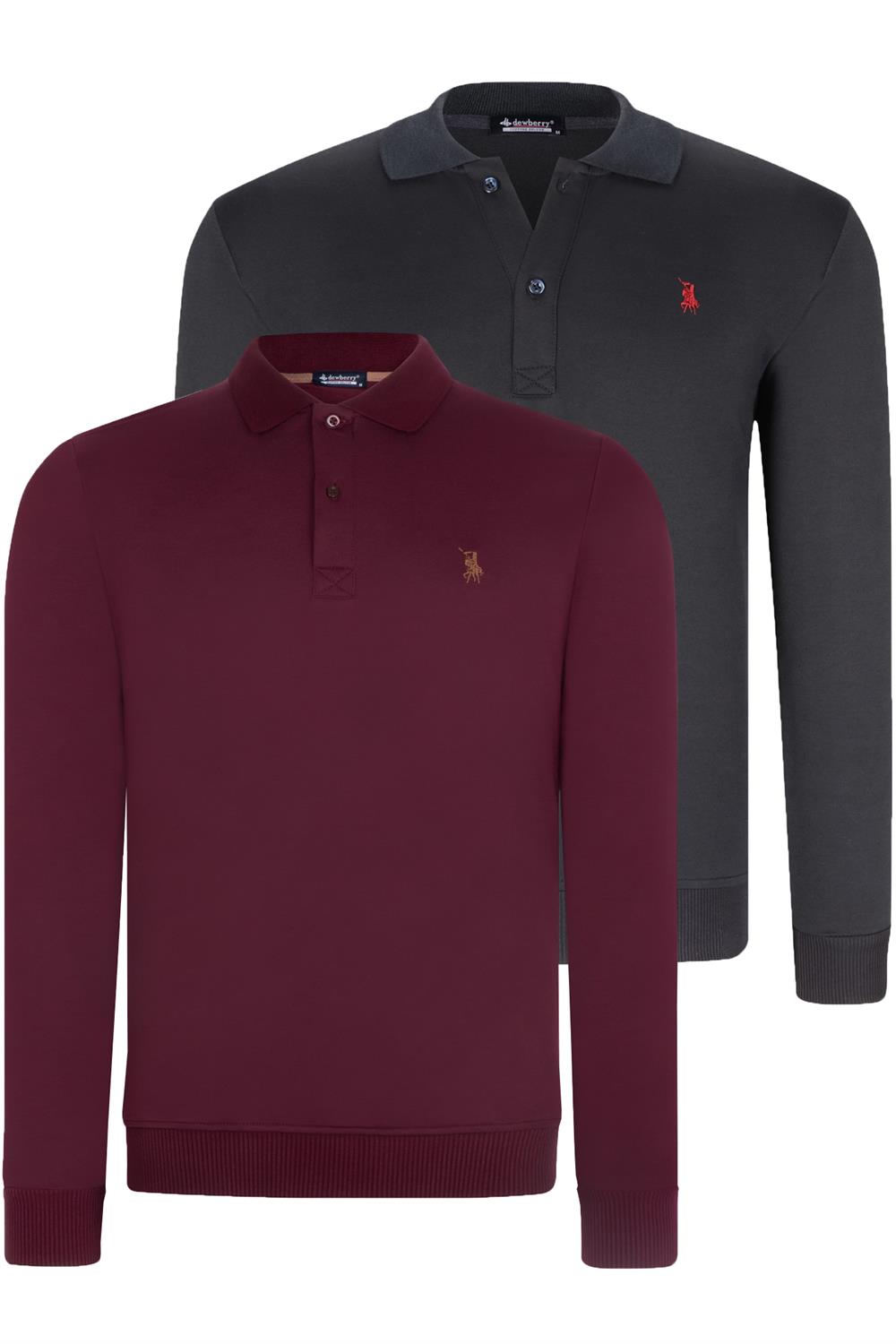 İKİLİ SET V4007 DEWBERRY ERKEK SWEATSHIRT-MOR-LACİVERT