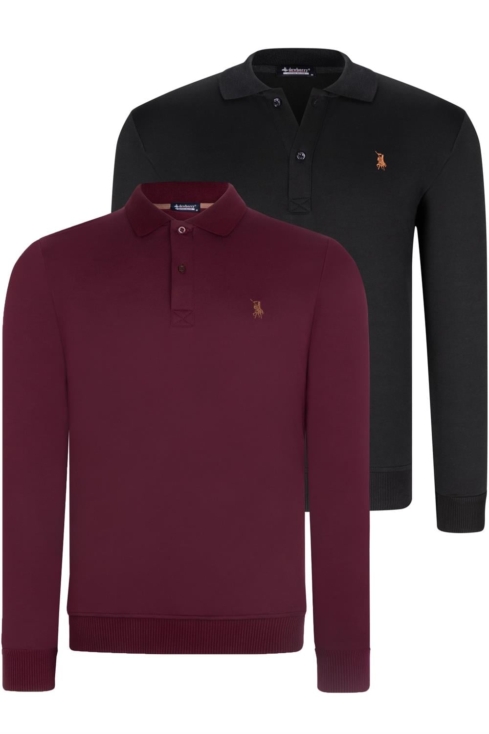 İKİLİ SET V4007 DEWBERRY ERKEK SWEATSHIRT-MOR-SİYAH