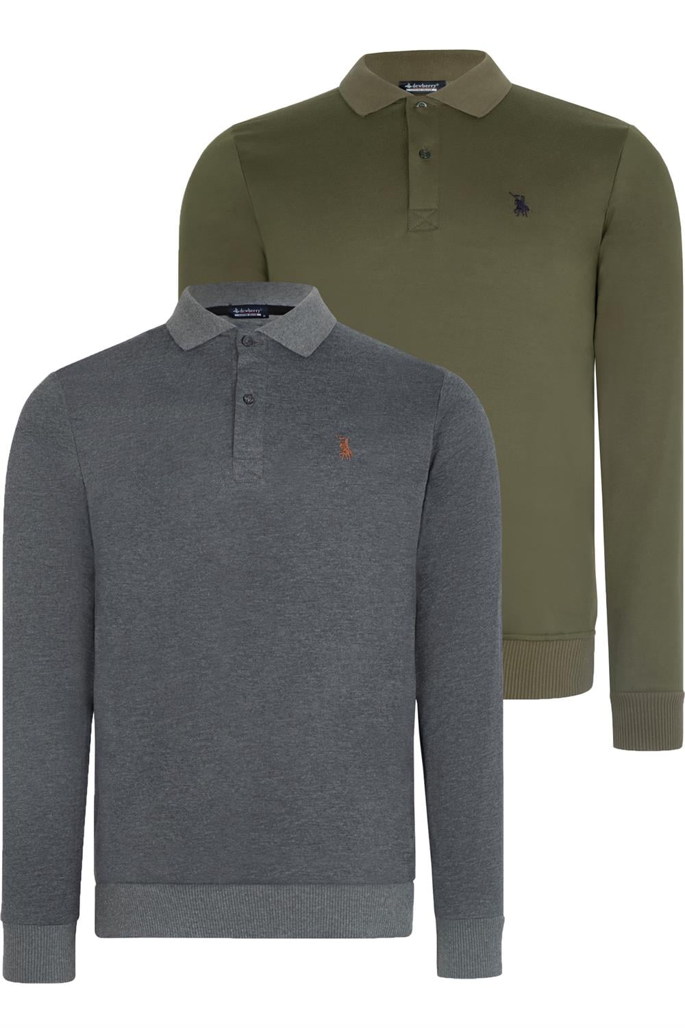 İKİLİ SET V4007 DEWBERRY ERKEK SWEATSHIRT-ANTRASİT-HAKİ
