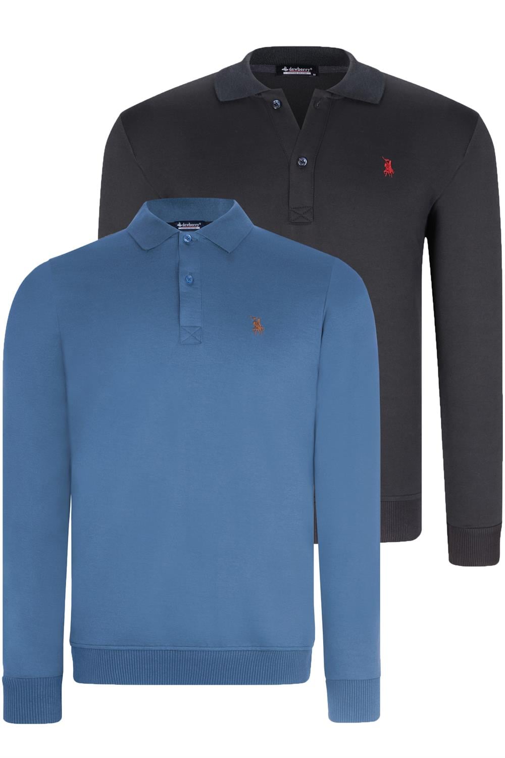 İKİLİ SET V4007 DEWBERRY ERKEK SWEATSHIRT-LACİVERT-İNDİGO
