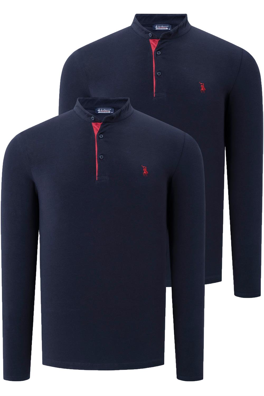 İKİLİ SET V4009 DEWBERRY ERKEK SWEATSHIRT-LACİVERT-LACİVERT