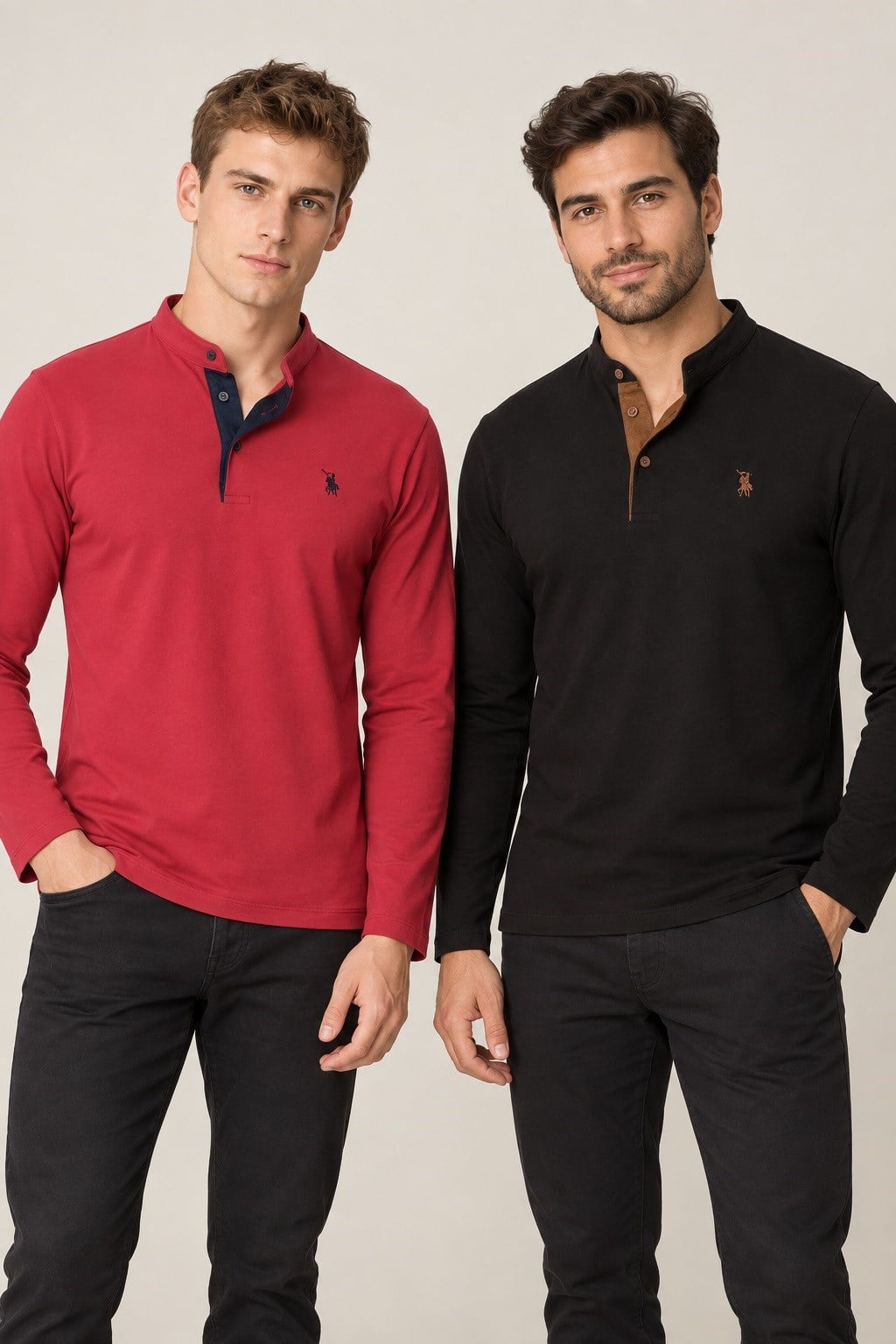 İKİLİ SET V4009 DEWBERRY ERKEK SWEATSHIRT-SİYAH-BORDO