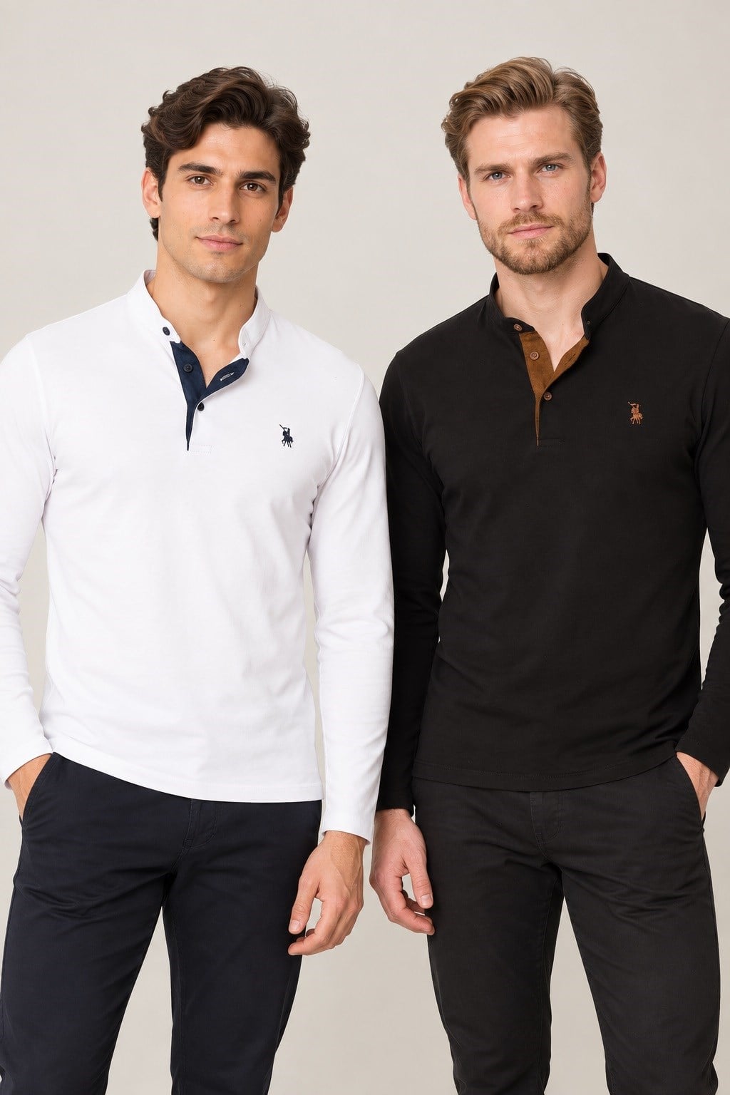 İKİLİ SET V4009 DEWBERRY ERKEK SWEATSHIRT-SİYAH-BEYAZ