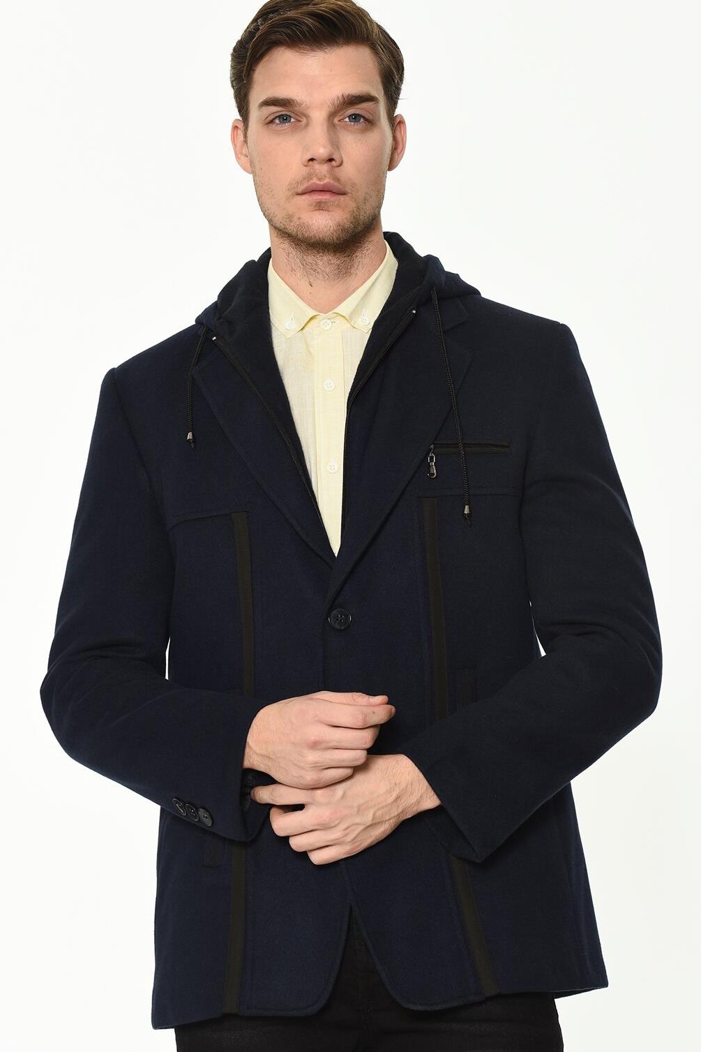 K7534 DEWBERRY ERKEK KABAN-LACİVERT-1