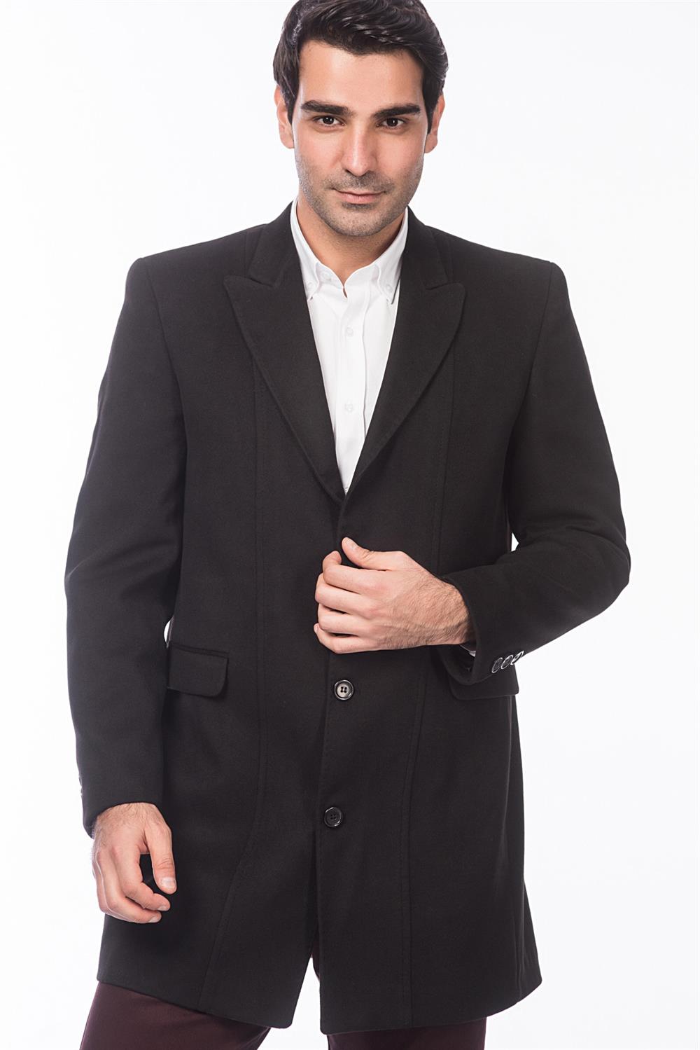 PLT4060 DEWBERRY PALTO-DÜZ SİYAH