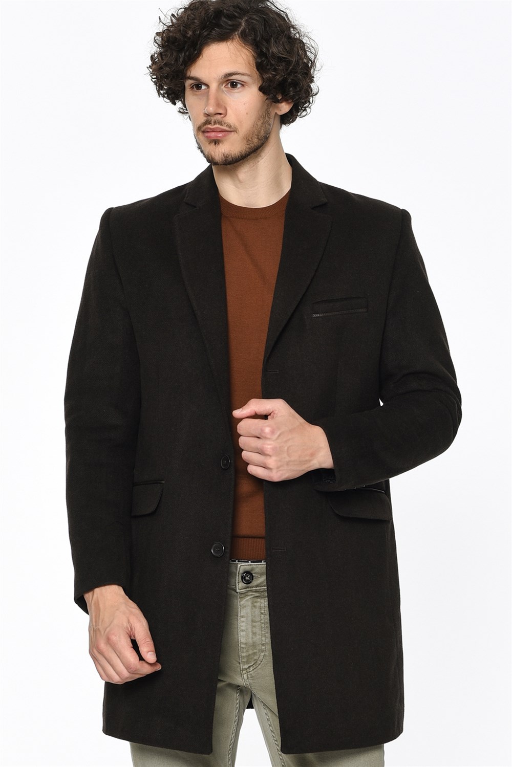 PLT8204 DEWBERRY PALTO-DESENLİ KAHVE