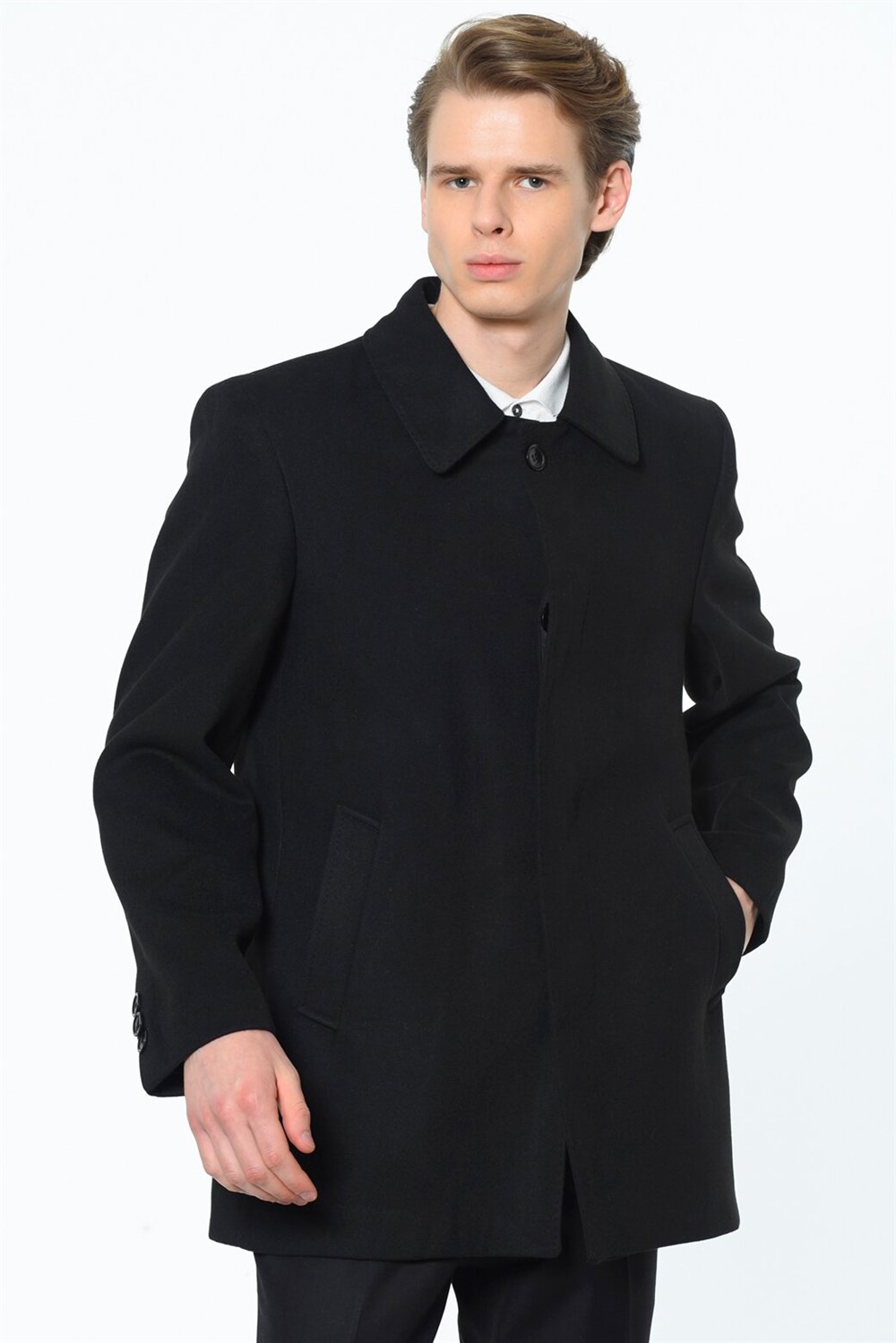 PLT8206 DEWBERRY ERKEK PALTO-SİYAH
