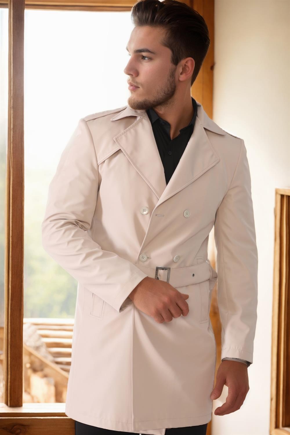 PLT8321 DEWBERRY ERKEK PARDÖSÜ-DÜZ BEJ