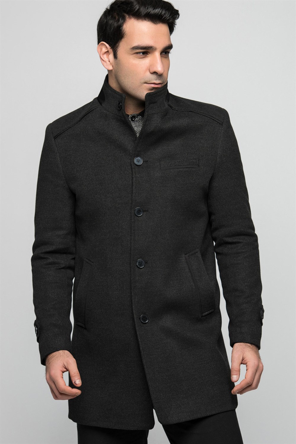PLT8333 DEWBERRY ERKEK PALTO-ANTRASİT