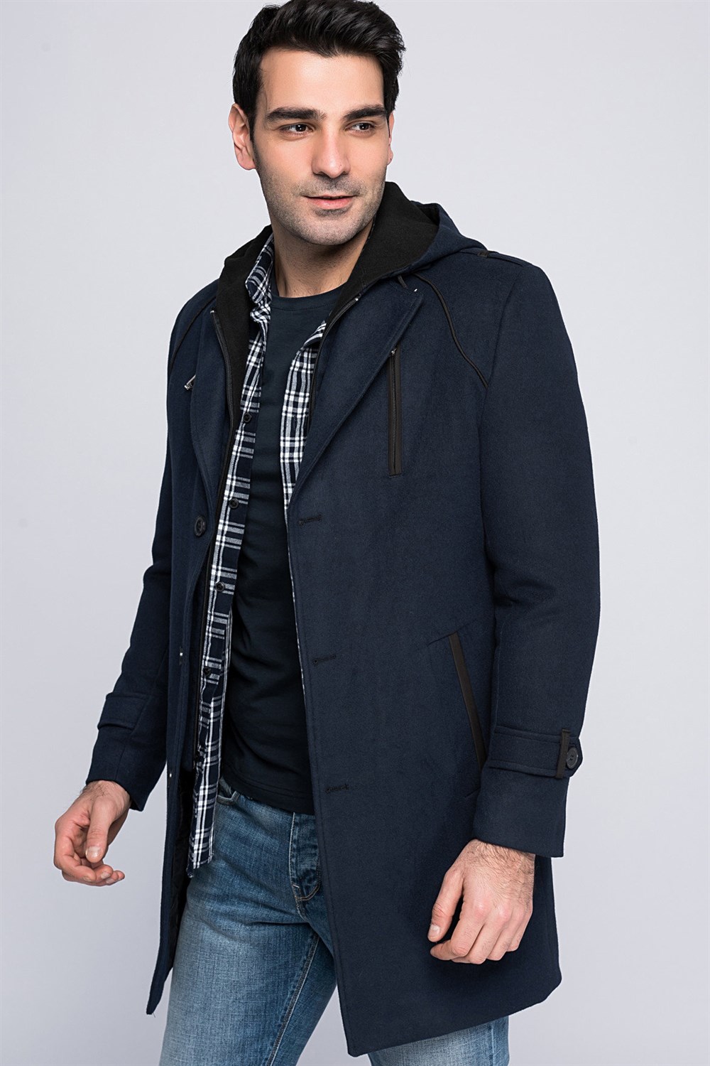 PLT8336 DEWBERRY ERKEK PALTO-LACİVERT