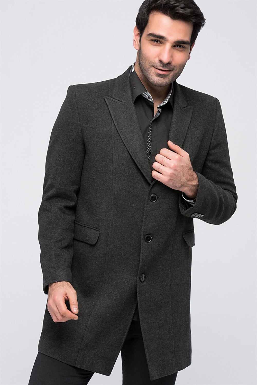 PLT8343 DEWBERRY ERKEK PALTO-ANTRASİT