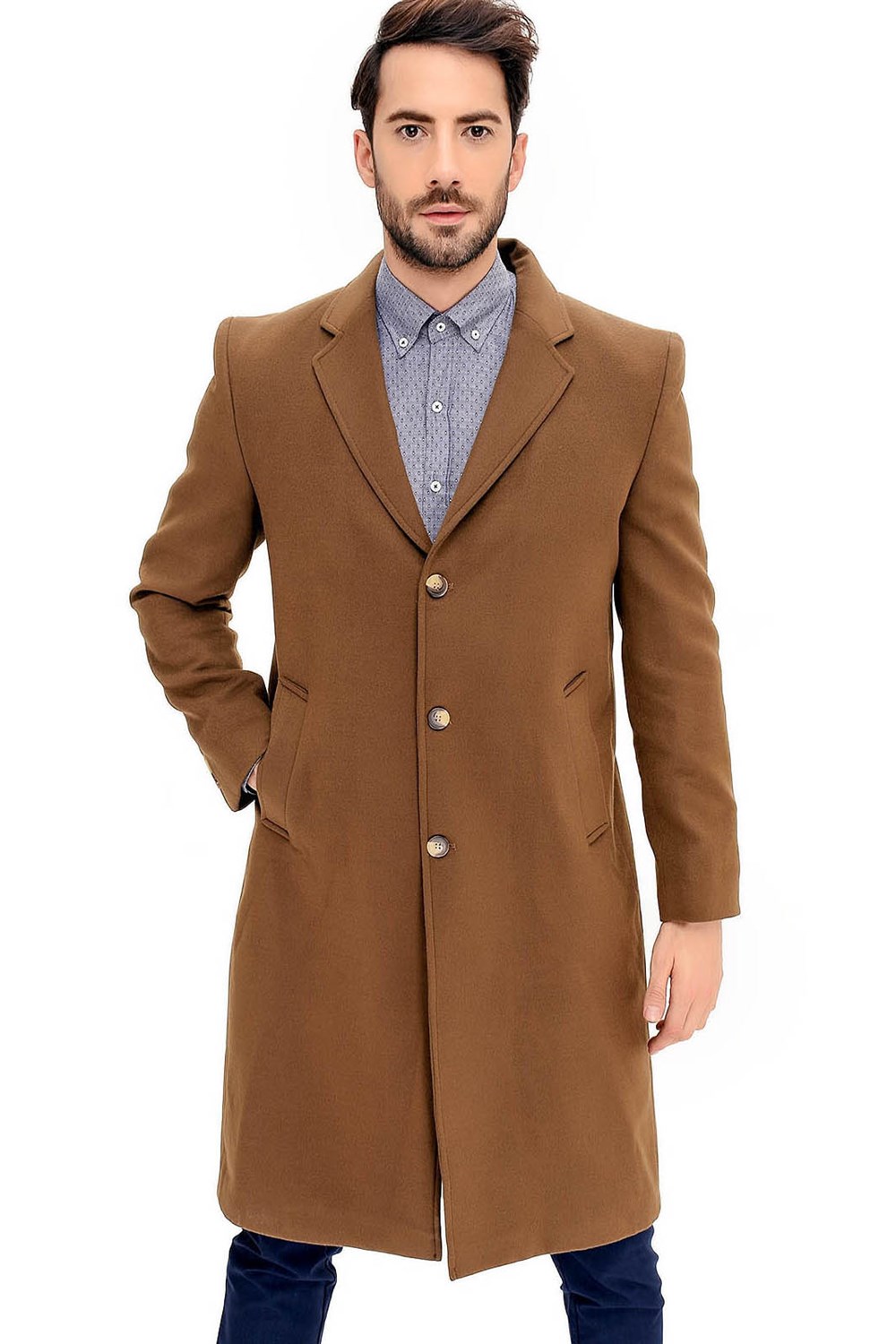 PLT8363 DEWBERRY ERKEK PALTO-CAMEL
