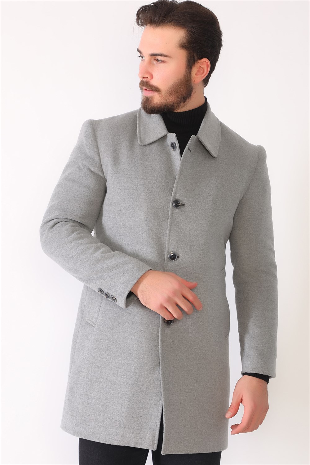 PLT8364 DEWBERRY ERKEK PALTO-AÇIK GRİ