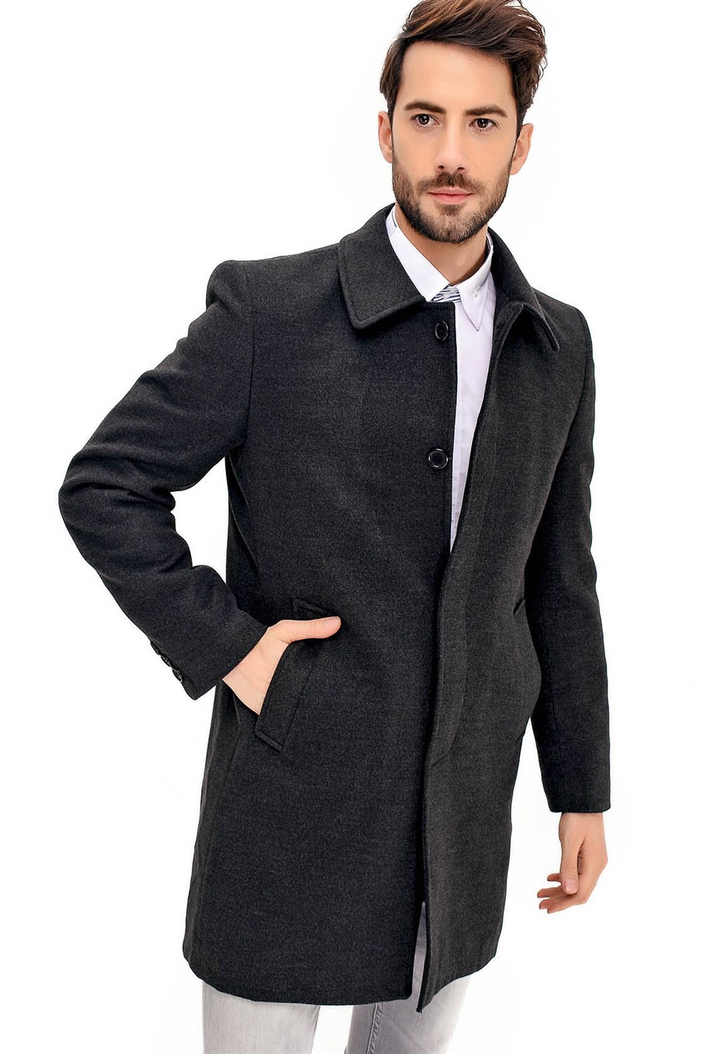 PLT8365 DEWBERRY ERKEK PALTO-ANTRASİT
