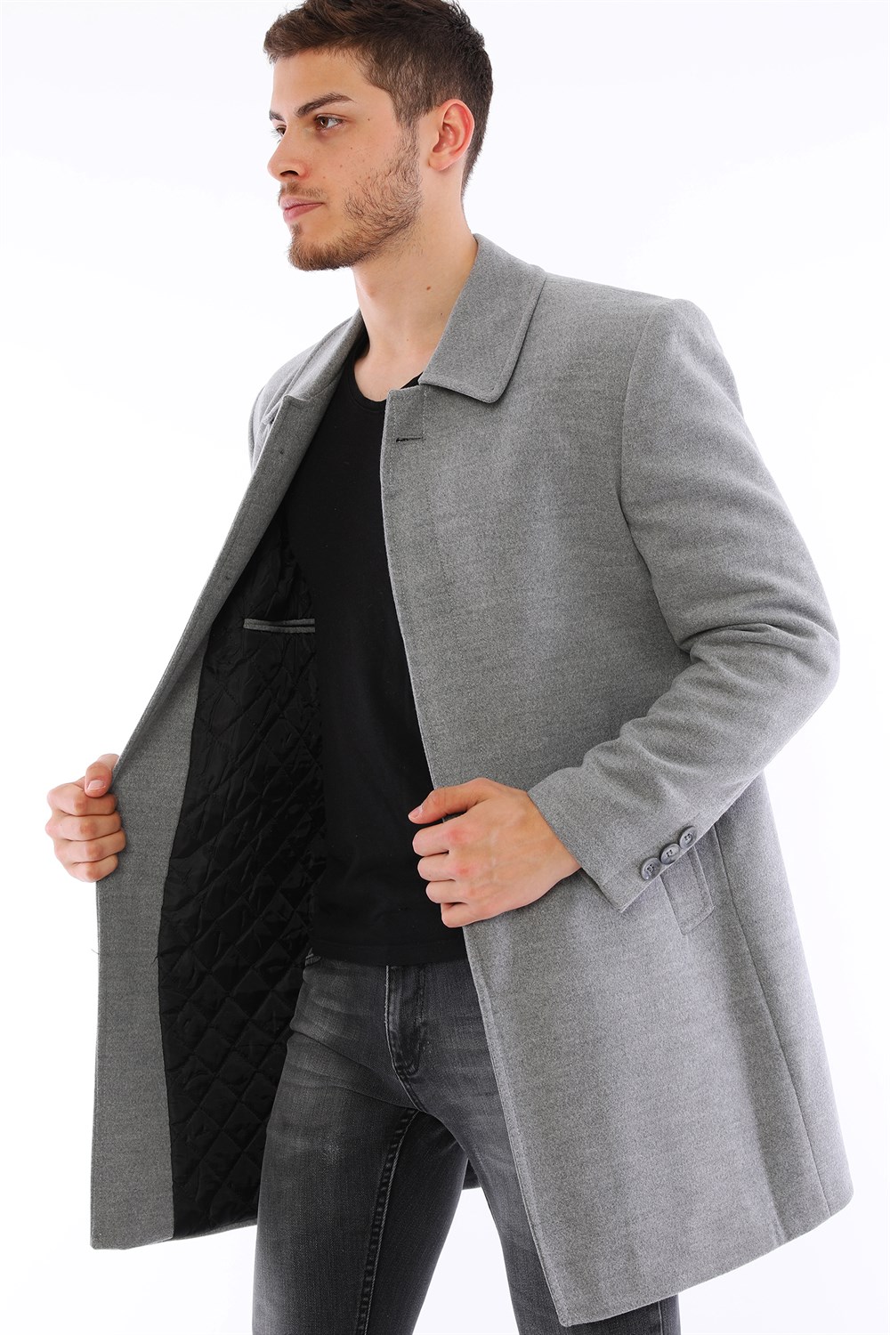 PLT8365 DEWBERRY ERKEK PALTO-GRİ