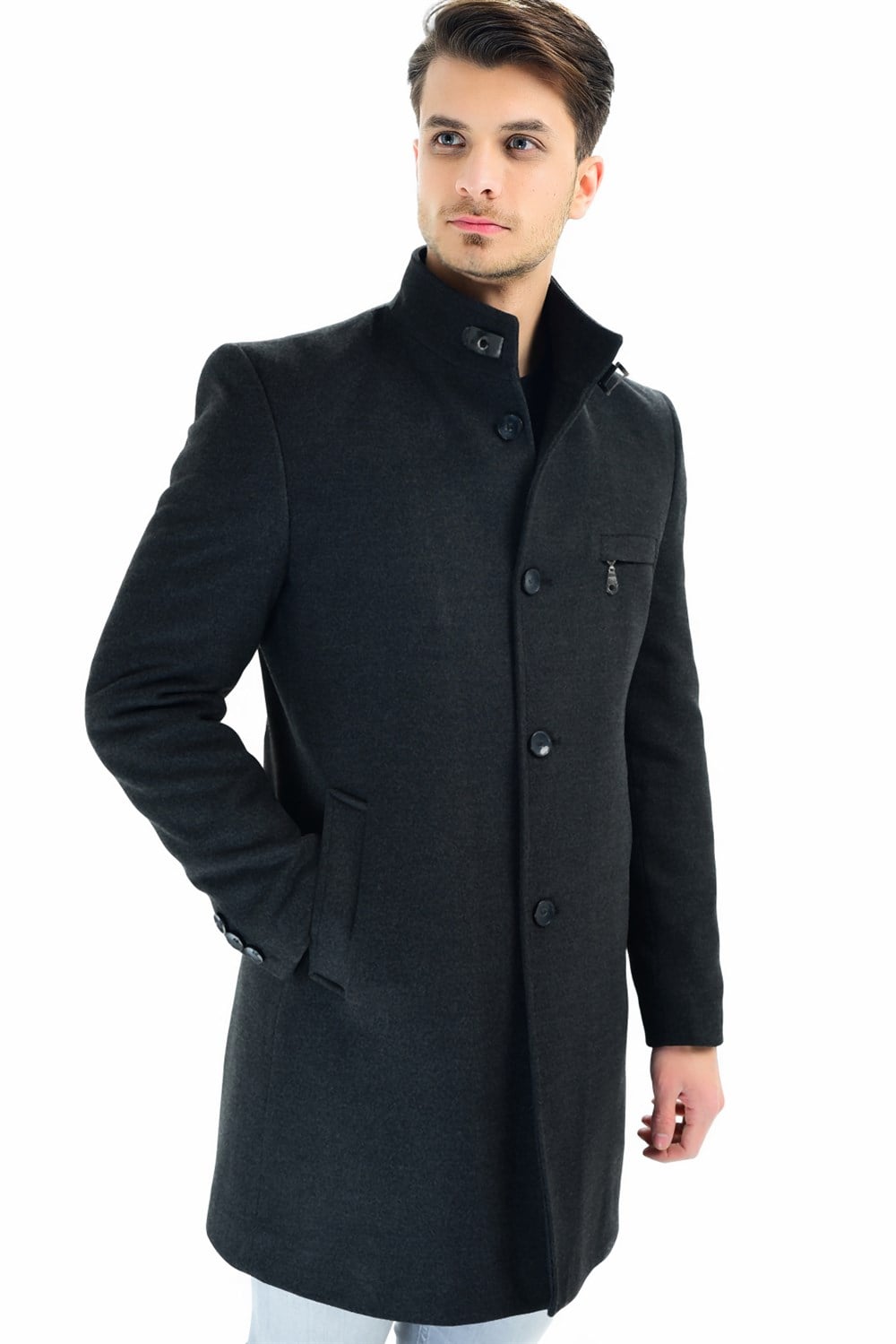 PLT8367 DEWBERRY ERKEK PALTO-ANTRASİT