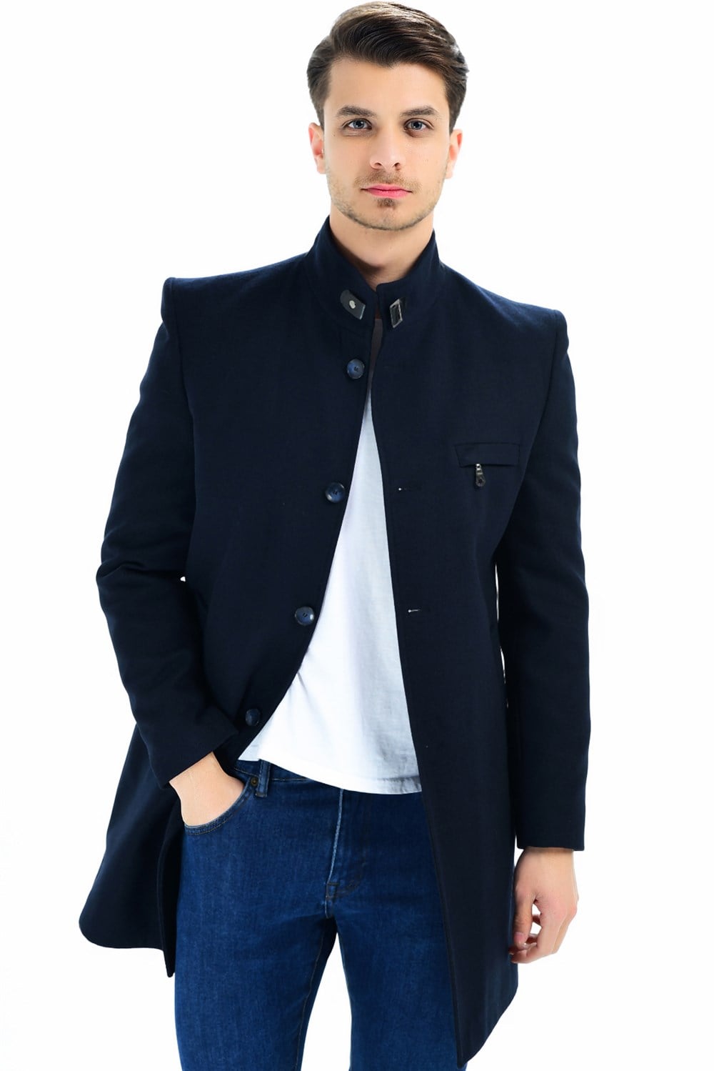 PLT8367 DEWBERRY ERKEK PALTO-LACİVERT