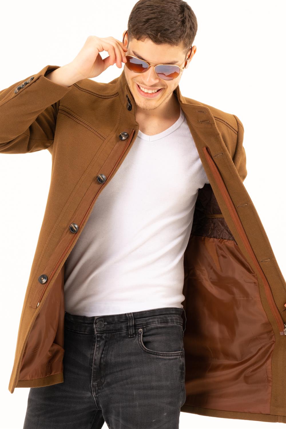 PLT8369 DEWBERRY PALTO-DÜZ CAMEL