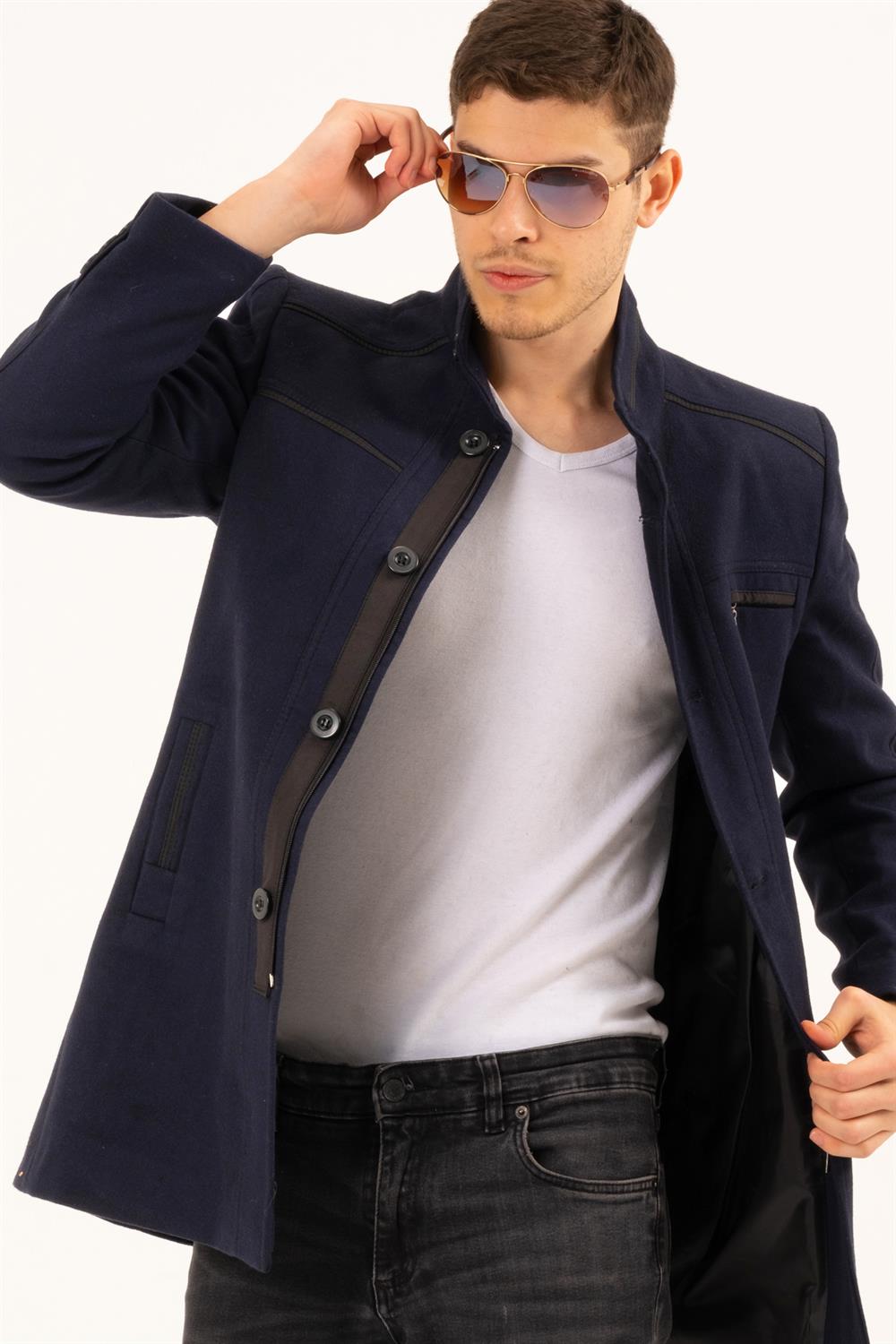 PLT8369 DEWBERRY PALTO-DÜZ LACİVERT