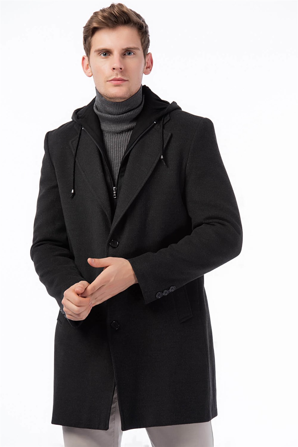 PLT8376 DEWBERRY ERKEK PALTO-ANTRASİT