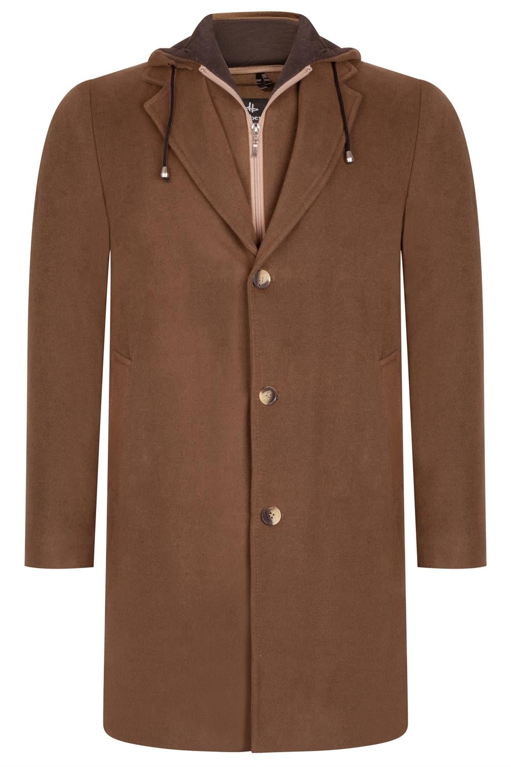 PLT8376 DEWBERRY ERKEK PALTO-DÜZ CAMEL