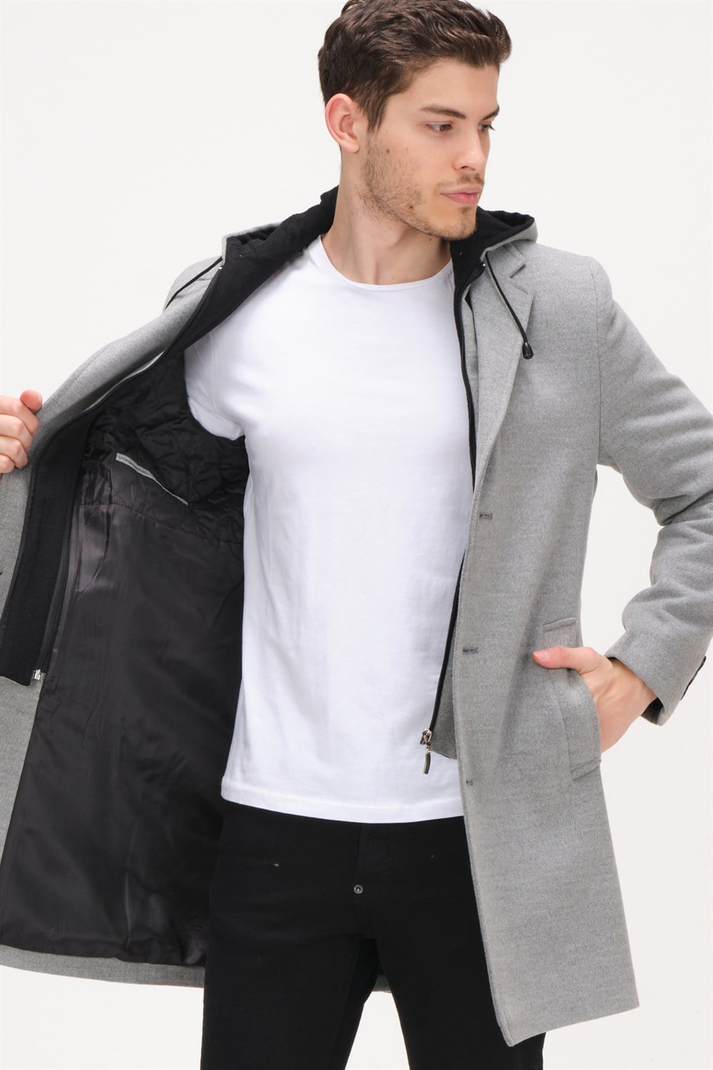 PLT8376 DEWBERRY ERKEK PALTO-GRİ