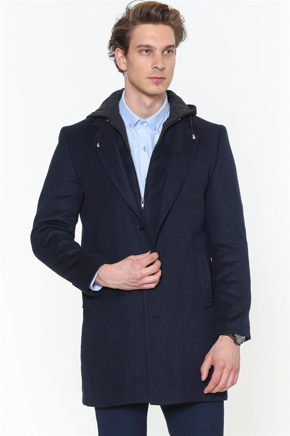 PLT8376 DEWBERRY ERKEK PALTO-LACİVERT
