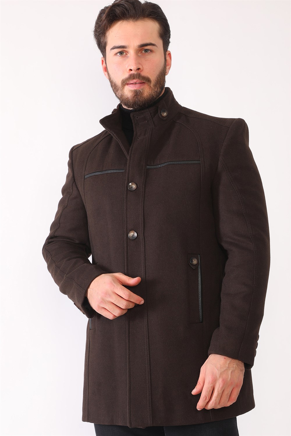 PLT8377 DEWBERRY ERKEK PALTO-KAHVE