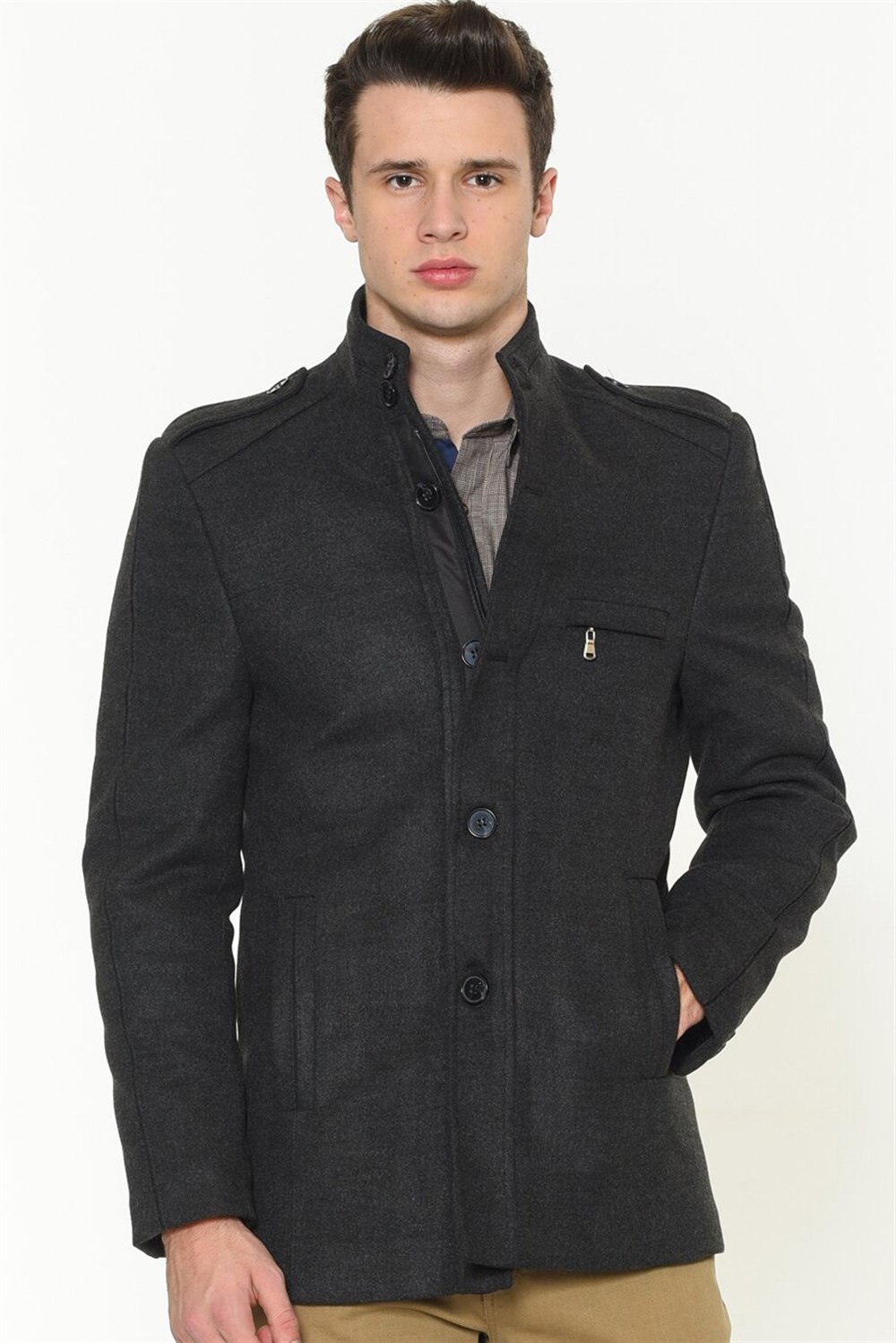 PLT8378 DEWBERRY ERKEK PALTO-ANTRASİT