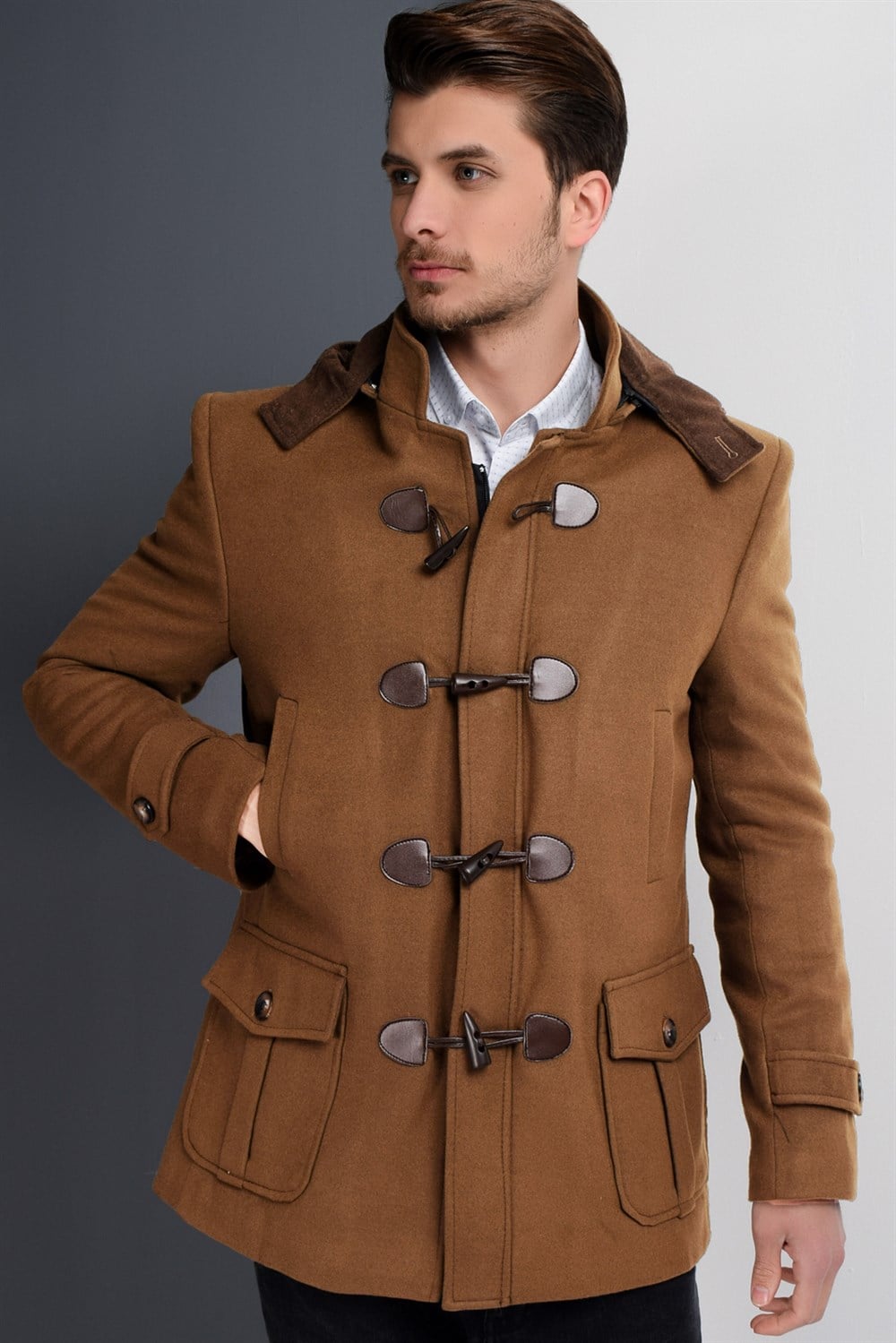 PLT8379 DEWBERRY ERKEK PALTO-CAMEL