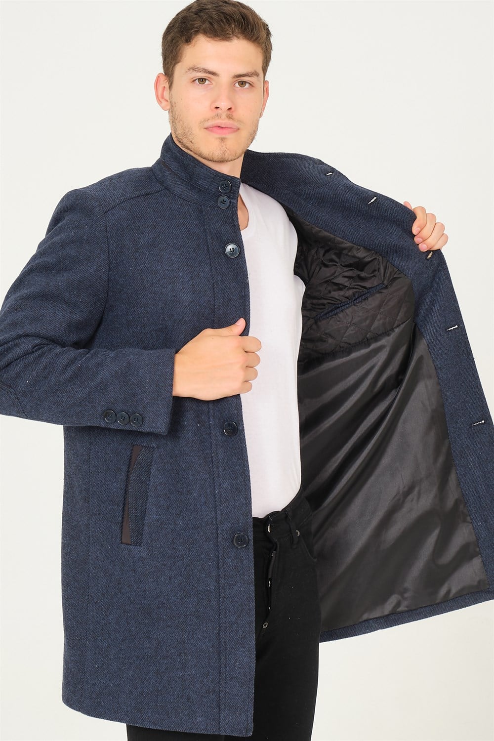PLT8386 DEWBERRY ERKEK PALTO-DİAGONAL LACİVERT