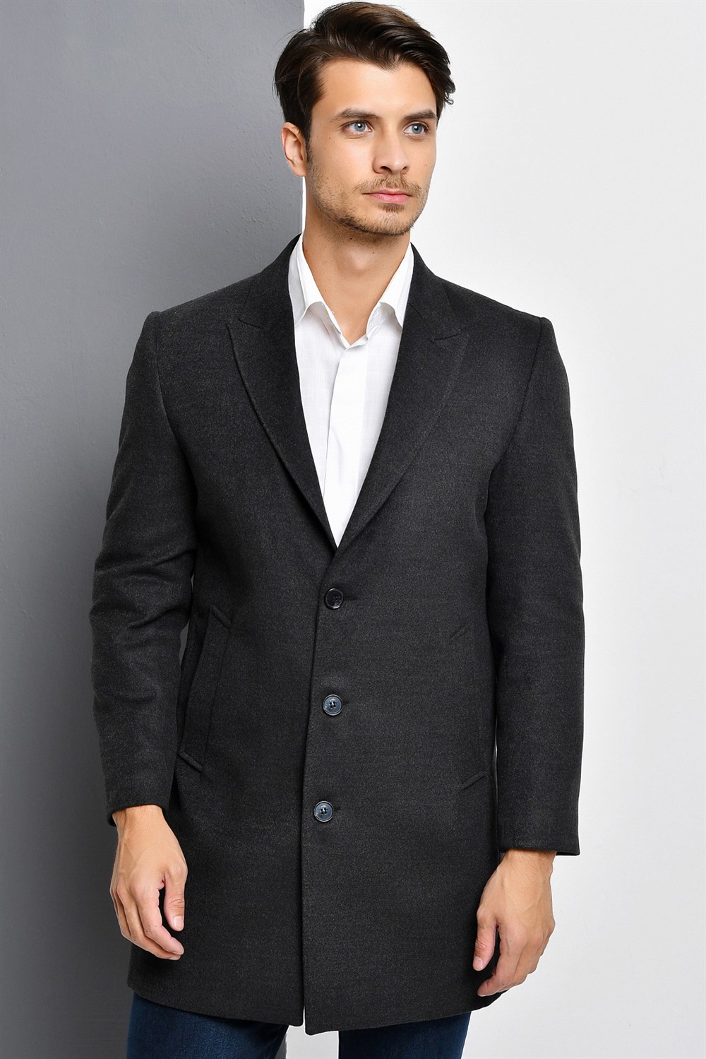 PLT8390 DEWBERRY ERKEK PALTO-ANTRASİT