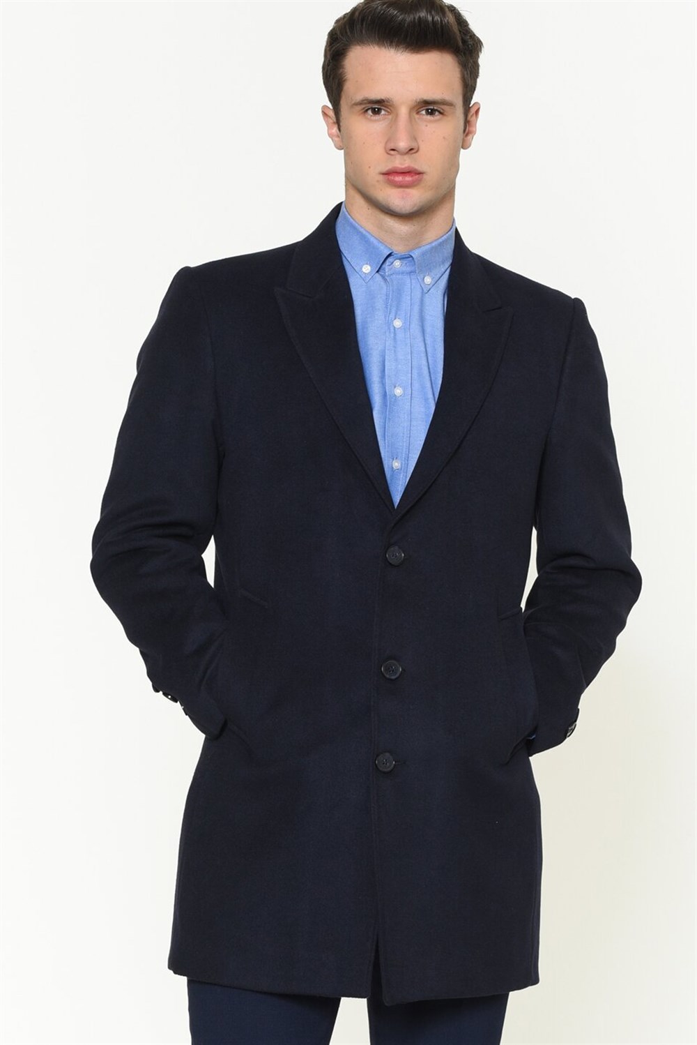 PLT8390 DEWBERRY ERKEK PALTO-LACİVERT