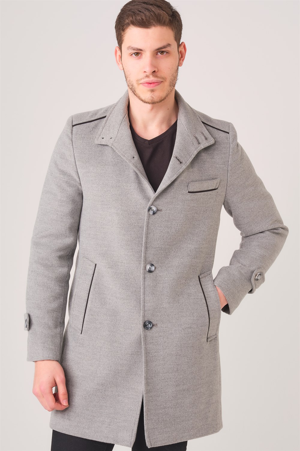 PLT8391 DEWBERRY ERKEK PALTO-GRİ