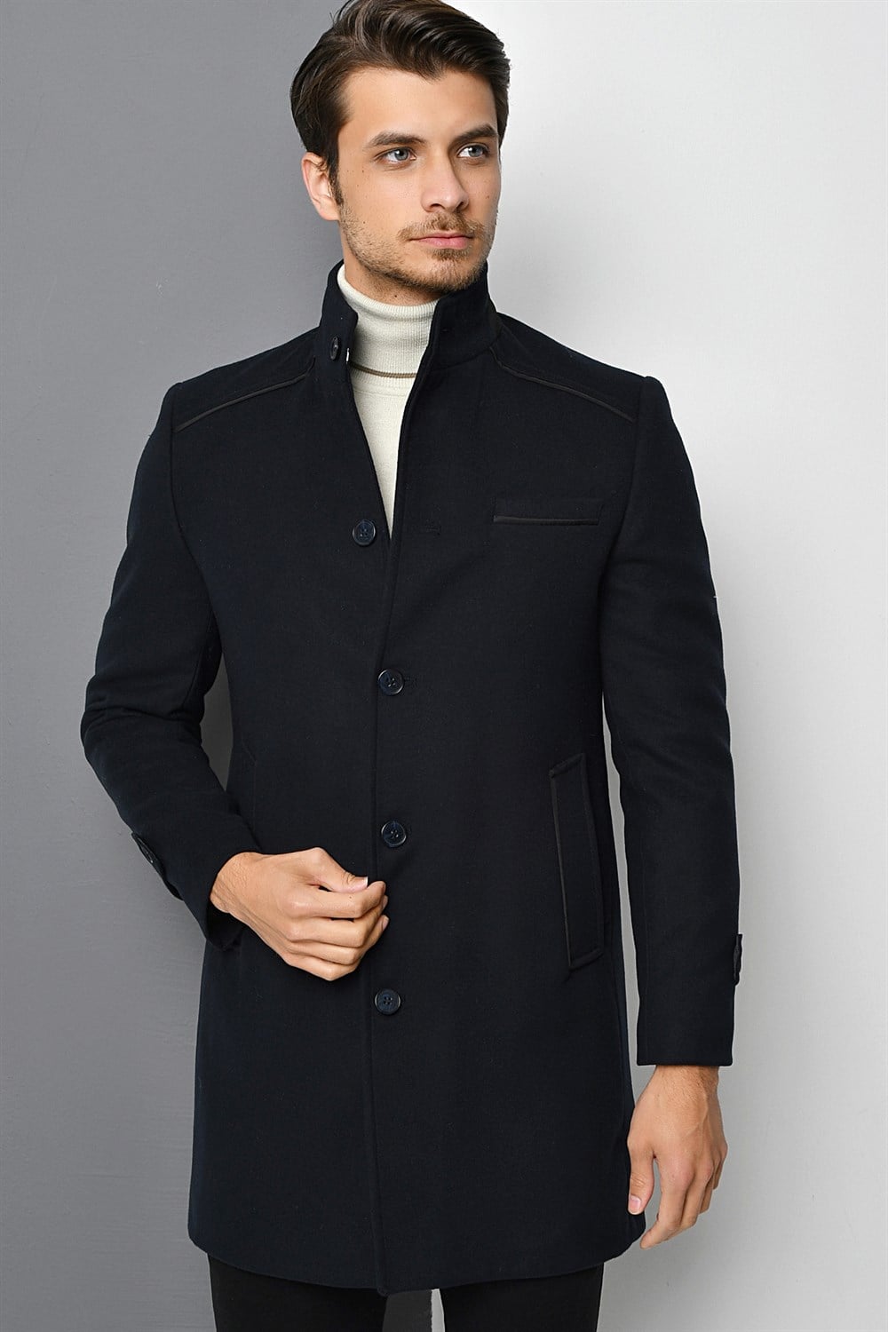 PLT8391 DEWBERRY ERKEK PALTO-LACİVERT