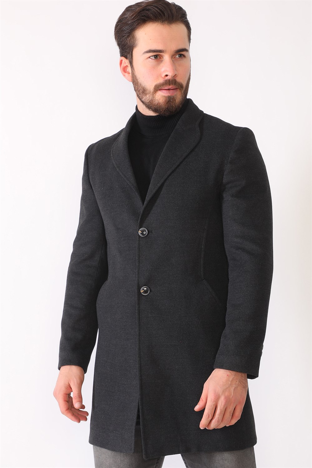 PLT8398 DEWBERRY ERKEK PALTO-ANTRASİT